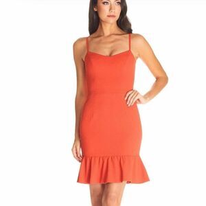 Dress the Population Mira Poppy Orange Sleeveless Mini Dress | XXL